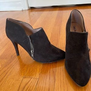 Black Zip Up Bootie Heels